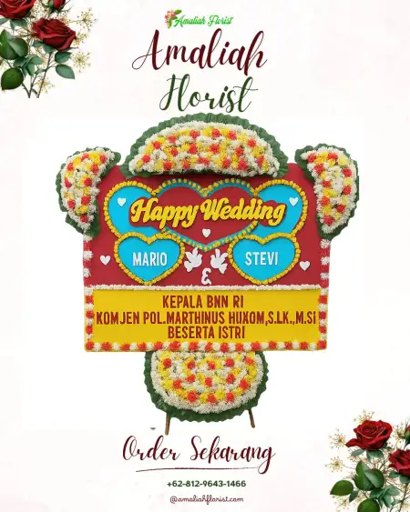 Papan Bunga Pernikahan Tlobong